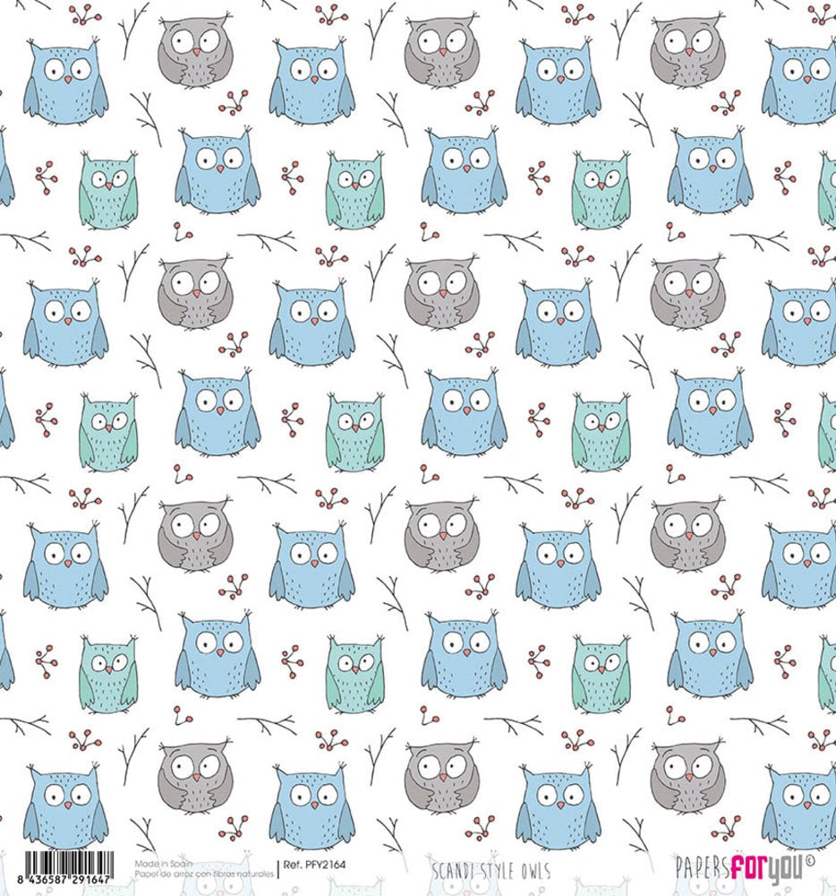 Papers For You Scandi Style Owls Rice Paper (6 pcs) (PFY-2164) (DISCONTINUED) Papers For You Scandi Style Owls Rice Paper (6 pcs) (PFY-2164) (DISCONTINUED)