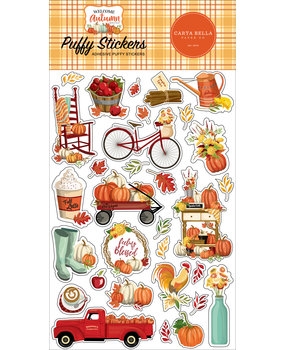 Carta Bella Welcome Autumn Puffy Stickers (CBWA138066) (OUTLET)