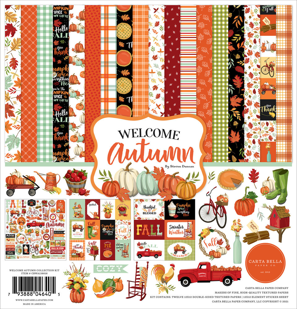 Carta Bella Welcome Autumn 12x12 Inch Collection Kit (CBWA138016) (DISCONTINUED)