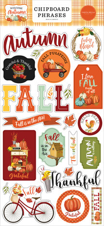 Carta Bella Welcome Autumn Chipboard Phrases (CBWA138022) (OUTLET)