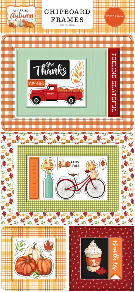 Carta Bella Welcome Autumn Chipboard Frames (CBWA138065) (OUTLET)