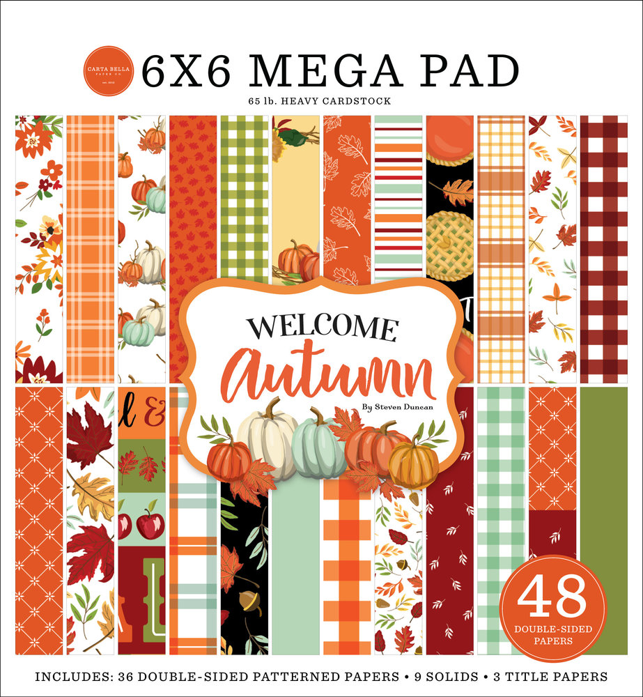 Carta Bella Welcome Autumn 6x6 Inch Cardmakers Mega Pad (CBWA138031) (OUTLET) Carta Bella Welcome Autumn 6x6 Inch Cardmakers Mega Pad (CBWA138031) (OUTLET)