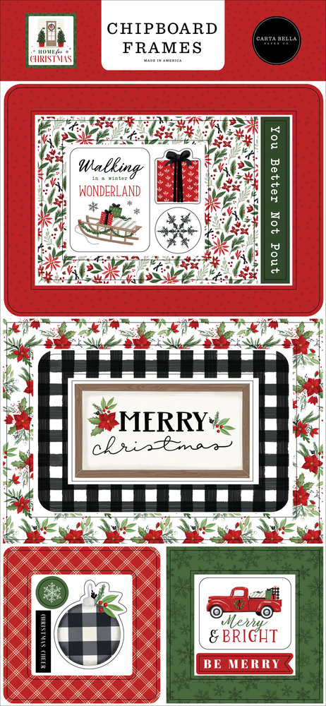Carta Bella Home For Christmas Chipboard Frames (CBHFC139065) (OUTLET)