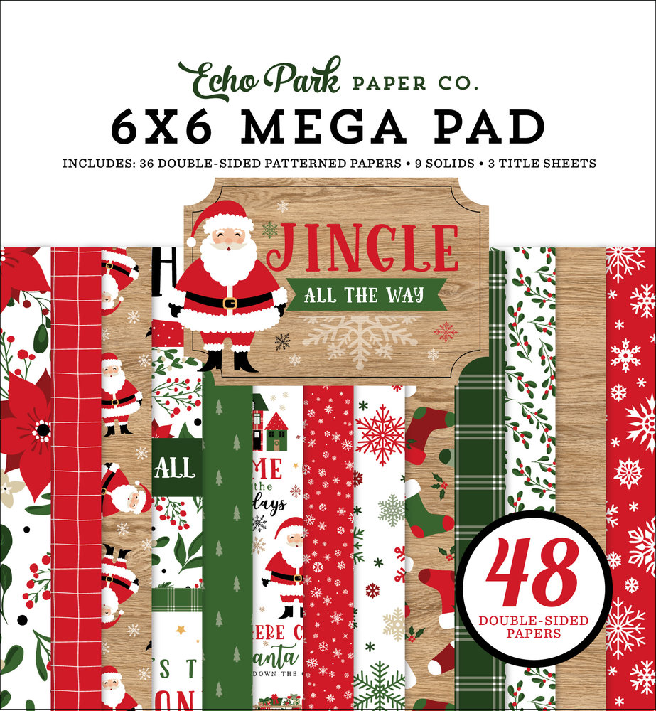 Echo Park Jingle All The Way 6x6 Inch Cardmakers Mega Pad (JIN252031) (DISCONTINUED) Echo Park Jingle All The Way 6x6 Inch Cardmakers Mega Pad (JIN252031) (DISCONTINUED)