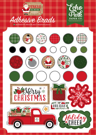 Echo Park Jingle All The Way Adhesive Brads (JIN252020) (DISCONTINUED)