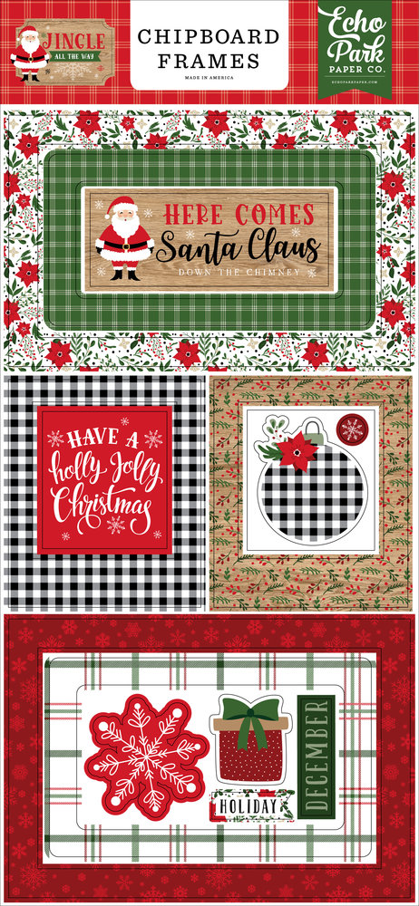 Echo Park Jingle All The Way Chipboard Frames (JIN252065) (DISCONTINUED)