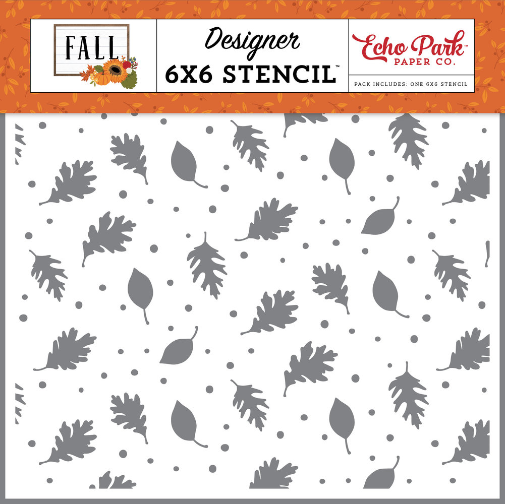 Echo Park Brisk Leaves Stencil (FAL251035) (DISCONTINUED) Echo Park Brisk Leaves Stencil (FAL251035) (DISCONTINUED)