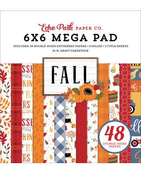 Echo Park Fall 6x6 Inch Cardmakers Mega Pad (FAL251031) (DISCONTINUED) Echo Park Fall 6x6 Inch Cardmakers Mega Pad (FAL251031) (DISCONTINUED)