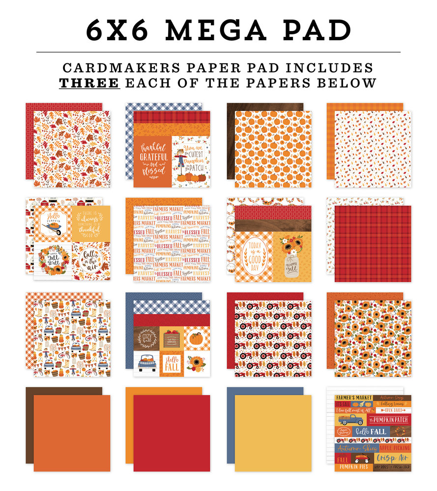 Echo Park Fall 6x6 Inch Cardmakers Mega Pad (FAL251031) (DISCONTINUED)