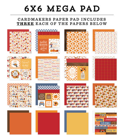Echo Park Fall 6x6 Inch Cardmakers Mega Pad (FAL251031) (DISCONTINUED)