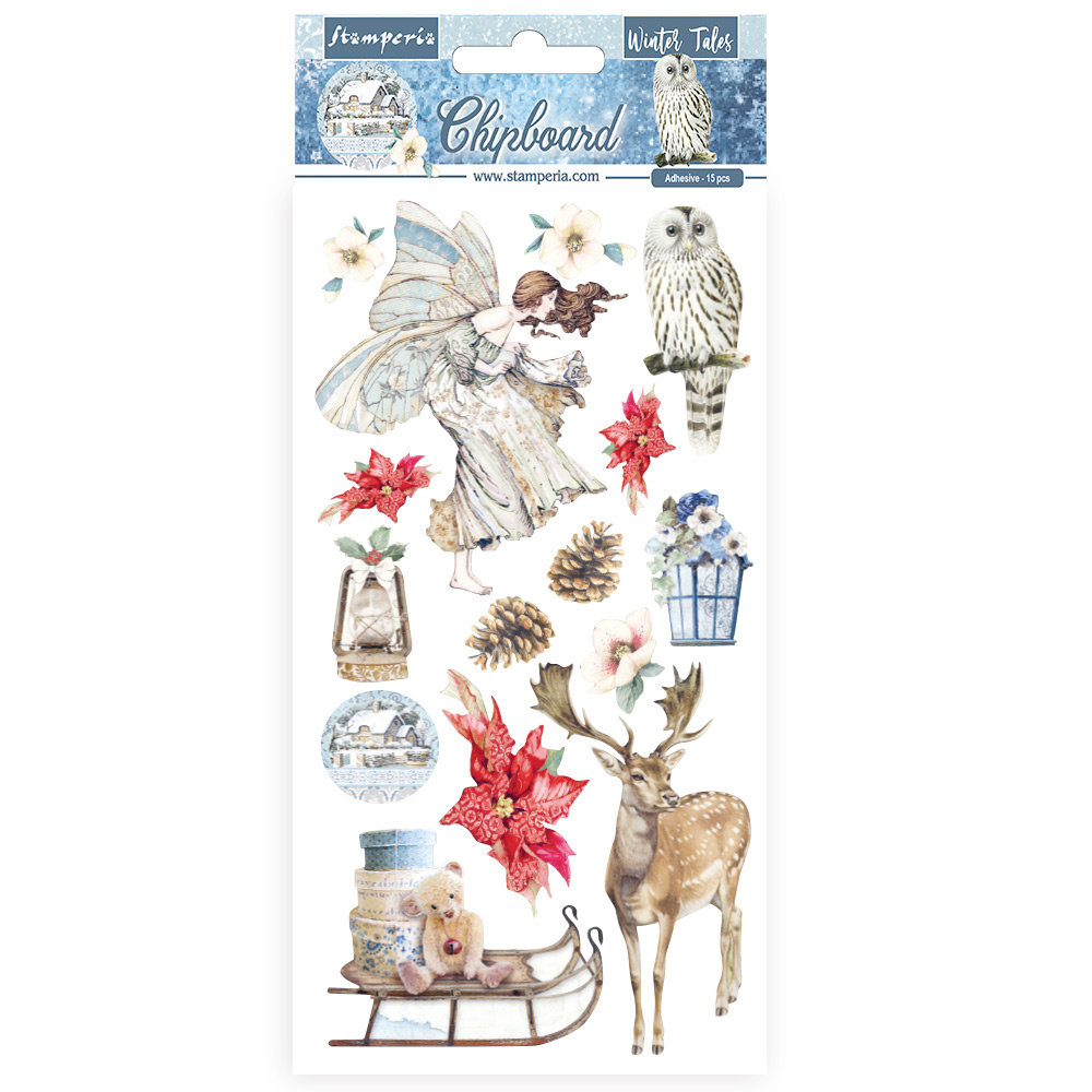 Stamperia Chipboard 15x30cm Winter Tales Christmas Elements (DFLCB33) (DISCONTINUED)