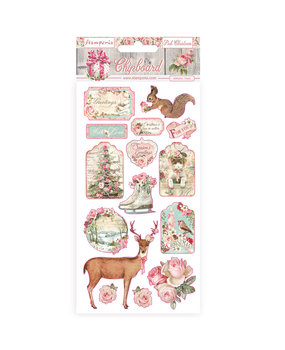 Stamperia Chipboard 15x30cm Pink Christmas (DFLCB37) (DISCONTINUED)