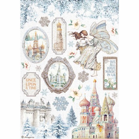 Stamperia Rice Paper A4 Winter Tales Castle (6pcs) (DFSA4584) (DISCONTINUED) Stamperia Rice Paper A4 Winter Tales Castle (6pcs) (DFSA4584) (DISCONTINUED)
