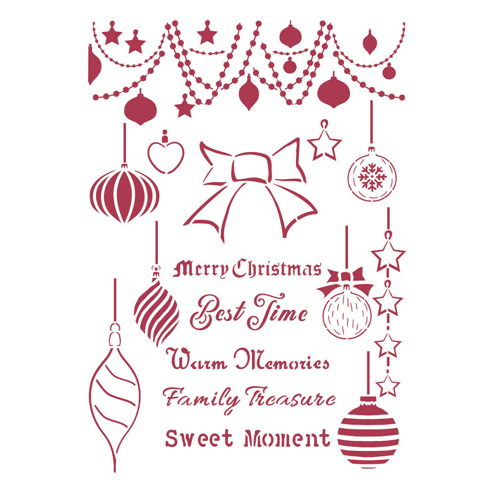 Stamperia Stencil A4 Christmas Patchwork Balls (KSG474) (DISCONTINUED) Stamperia Stencil A4 Christmas Patchwork Balls (KSG474) (DISCONTINUED)