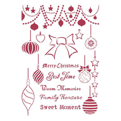 Stamperia Stencil A4 Christmas Patchwork Balls (KSG474) (DISCONTINUED) Stamperia Stencil A4 Christmas Patchwork Balls (KSG474) (DISCONTINUED)