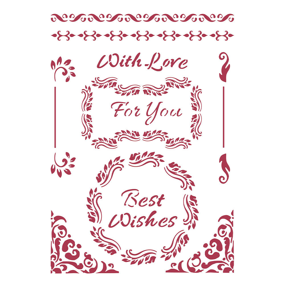 Stamperia Stencil A4 Christmas Best Wishes (KSG477) (DISCONTINUED) Stamperia Stencil A4 Christmas Best Wishes (KSG477) (DISCONTINUED)