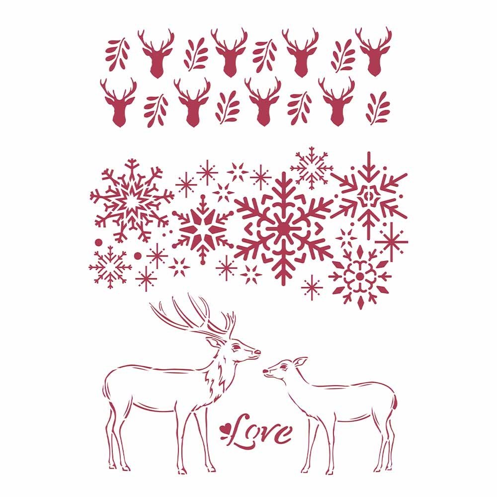 Stamperia Stencil A4 Winter Tales Love (KSG478) (OUTLET)