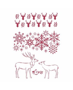 Stamperia Stencil A4 Winter Tales Love (KSG478) (OUTLET)