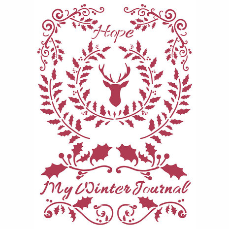 Stamperia Stencil A4 Winter Tales Hope (KSG479) (OUTLET) Stamperia Stencil A4 Winter Tales Hope (KSG479) (OUTLET)