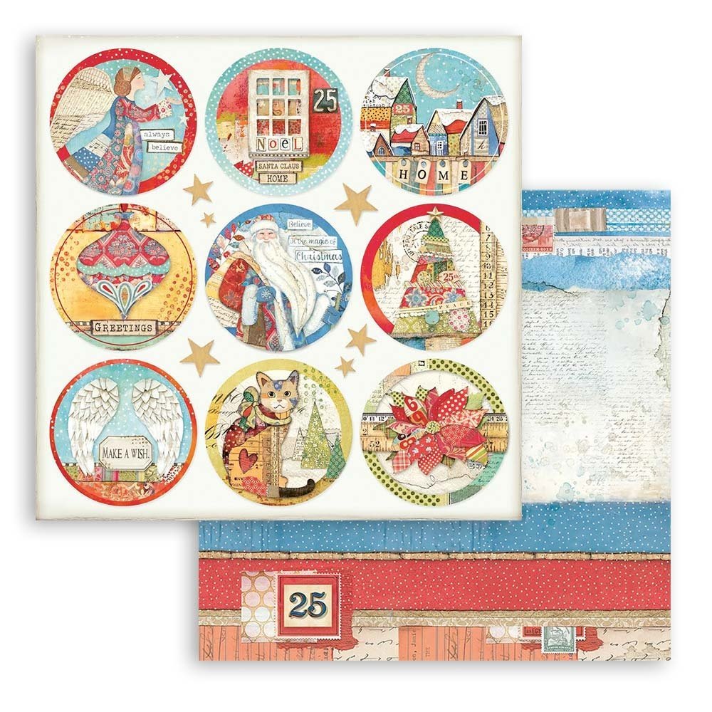 Stamperia Christmas Patchwork Rounds 12x12 Inch Paper Sheets (10pcs) (SBB804) (DISCONTINUED) Stamperia Christmas Patchwork Rounds 12x12 Inch Paper Sheets (10pcs) (SBB804) (DISCONTINUED)
