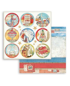 Stamperia Christmas Patchwork Rounds 12x12 Inch Paper Sheets (10pcs) (SBB804) (DISCONTINUED)