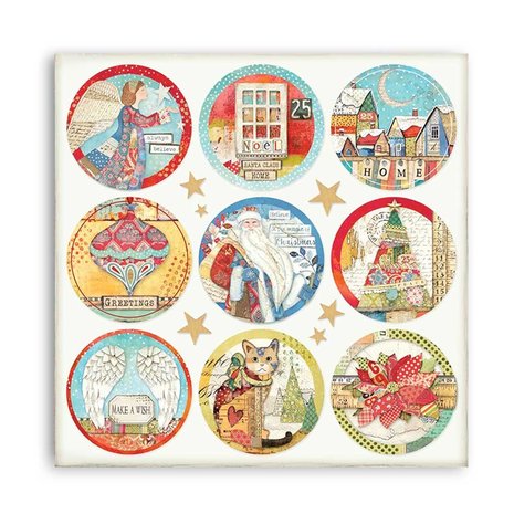 Stamperia Christmas Patchwork Rounds 12x12 Inch Paper Sheets (10pcs) (SBB804) (DISCONTINUED) Stamperia Christmas Patchwork Rounds 12x12 Inch Paper Sheets (10pcs) (SBB804) (DISCONTINUED)