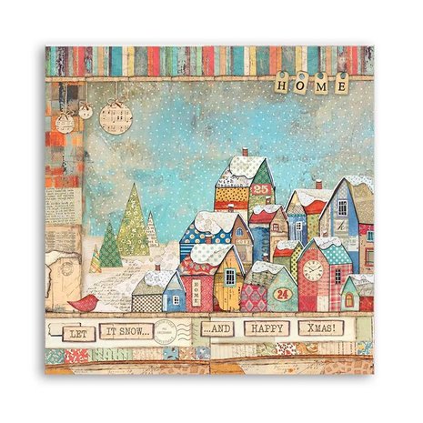 Stamperia Christmas Patchwork Houses 12x12 Inch Paper Sheets (10pcs) (SBB805) (DISCONTINUED) Stamperia Christmas Patchwork Houses 12x12 Inch Paper Sheets (10pcs) (SBB805) (DISCONTINUED)