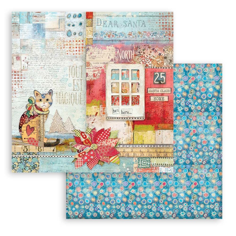 Stamperia Christmas Patchwork Cat 12x12 Inch Paper Sheets (10pcs) (SBB806) (DISCONTINUED) Stamperia Christmas Patchwork Cat 12x12 Inch Paper Sheets (10pcs) (SBB806) (DISCONTINUED)