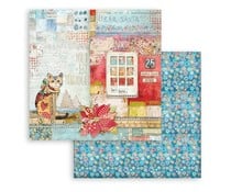 Stamperia Christmas Patchwork Cat 12x12 Inch Paper Sheets (10pcs) (SBB806)