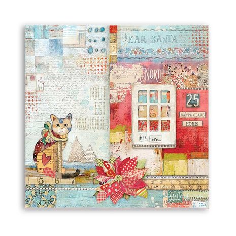 Stamperia Christmas Patchwork Cat 12x12 Inch Paper Sheets (10pcs) (SBB806) (DISCONTINUED) Stamperia Christmas Patchwork Cat 12x12 Inch Paper Sheets (10pcs) (SBB806) (DISCONTINUED)
