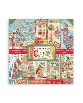Stamperia Christmas Patchwork 8x8 Inch Paper Pack (SBBS40) (DISCONTINUED)