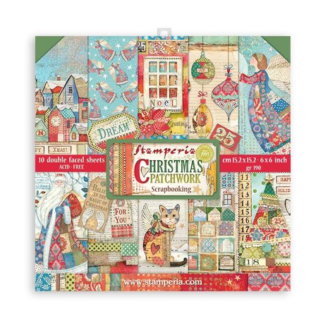 Stamperia Christmas Patchwork 6x6 Inch Paper Pack (SBBXS05) (DISCONTINUED) Stamperia Christmas Patchwork 6x6 Inch Paper Pack (SBBXS05) (DISCONTINUED)