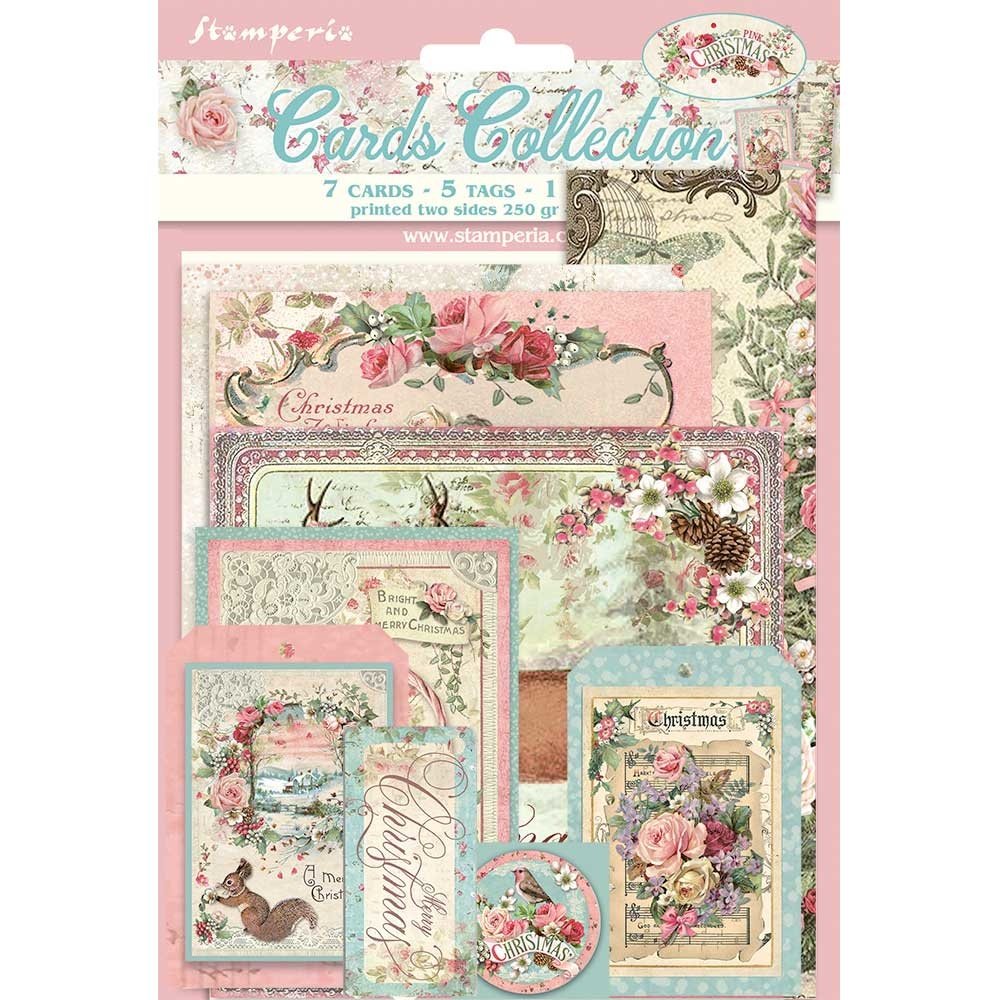 Stamperia Pink Christmas Cards (SBCARD08) (OUTLET)