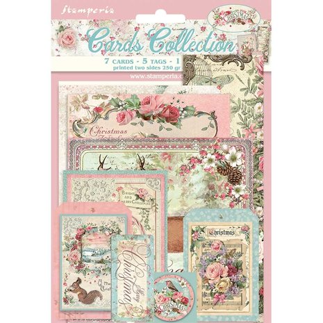 Stamperia Pink Christmas Cards (SBCARD08) (DISCONTINUED) Stamperia Pink Christmas Cards (SBCARD08) (DISCONTINUED)