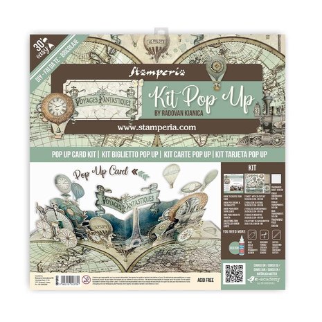 Stamperia Pop Up Kit 12x12 Inch Voyages Fantastiques Balloon (SBPOP03) (DISCONTINUED)