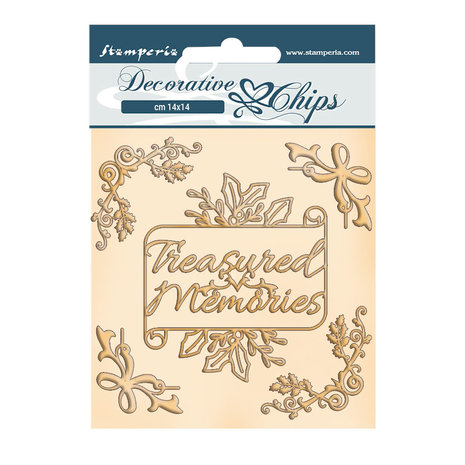 Stamperia Romantic Christmas Memories Decorative Chips (SCB103) (DISCONTINUED)