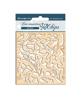 Stamperia Winter Tales Leaves Texture Decorative Chips (SCB66) (DISCONTINUED)