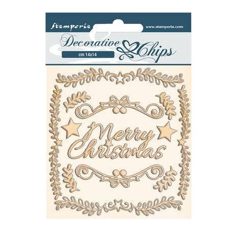 Stamperia Pink Christmas Frames Decorative Chips (SCB68) (DISCONTINUED)