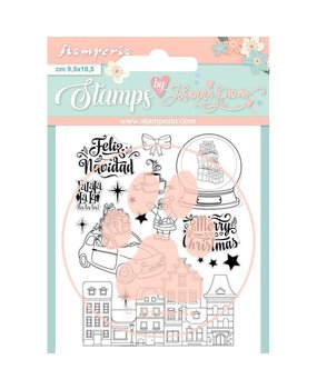 Stamperia Christmas Rose Feliz Navidad Clear Stamps (WTKJR38) (DISCONTINUED)