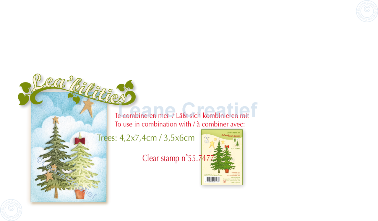 Leane Creatief Christmas Trees Dies (45.7569) (DISCONTINUED)