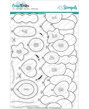 CarlijnDesign Clear Stamps Slimline Balloons (CDST-0072) (DISCONTINUED)
