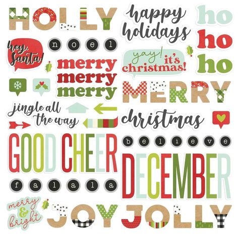 Simple Stories Make it Merry Foam Stickers (15721) (OUTLET)