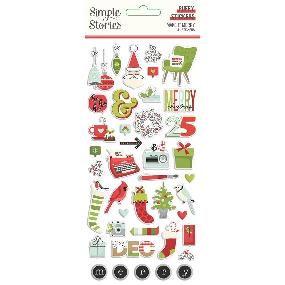 Simple Stories Make it Merry Puffy Stickers (15722) (DISCONTINUED)