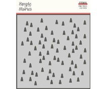Simple Stories Make it Merry 6x6 Inch Stencil Pine Trees (15728)