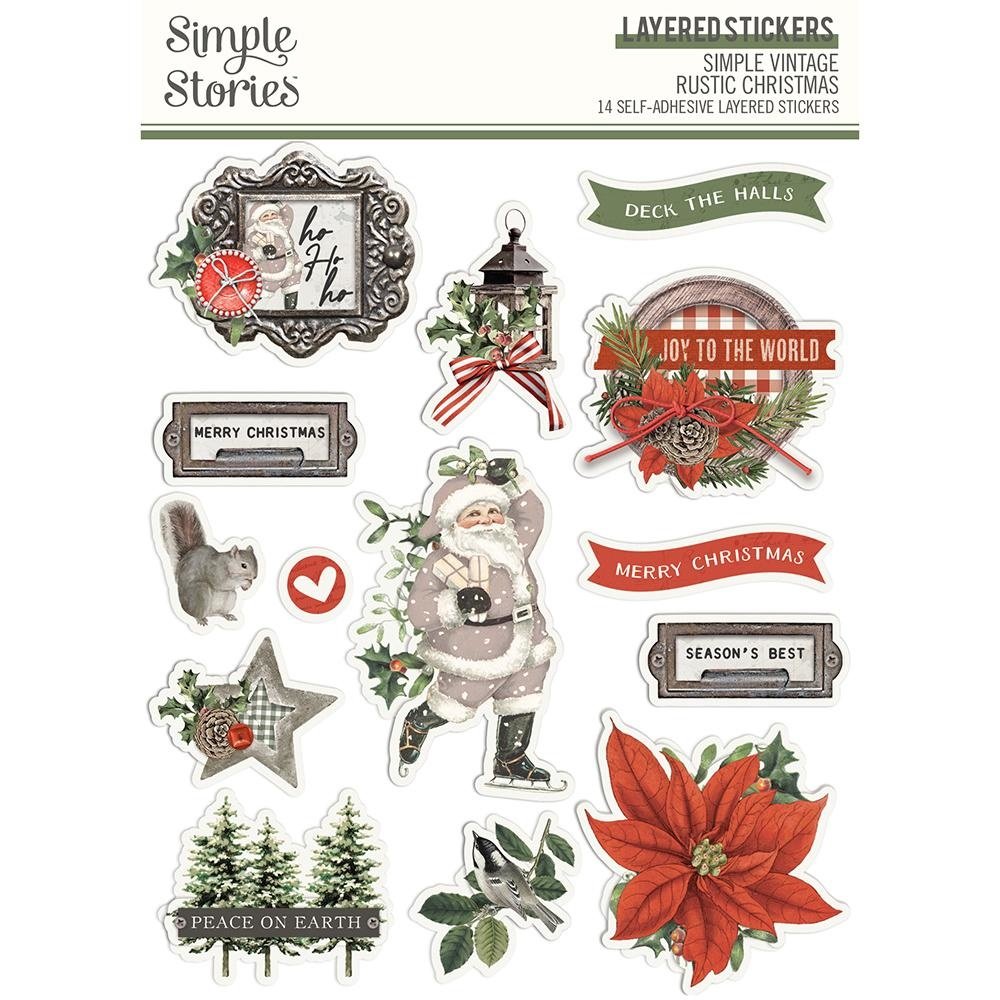 Simple Stories Simple Vintage Rustic Christmas Layered Stickers (16026) (OUTLET)