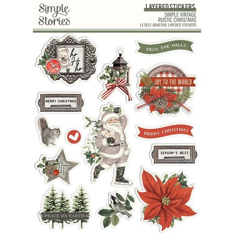 Simple Stories Simple Vintage Rustic Christmas Layered Stickers (16026) (OUTLET)
