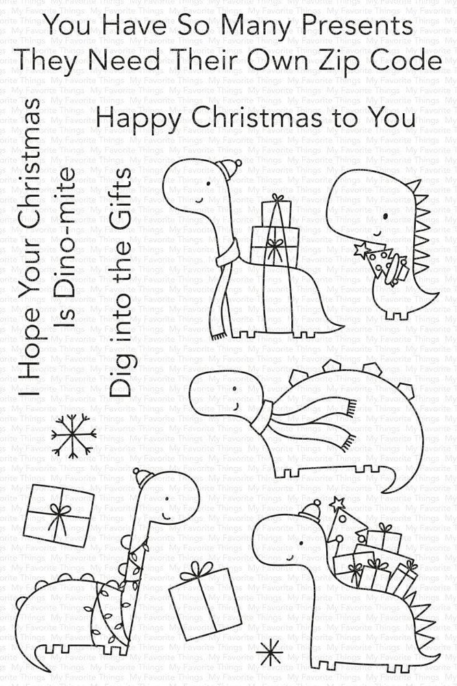 My Favorite Things Dino-mite Christmas Clear Stamps (CS-605) (OUTLET)