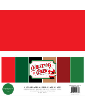 Carta Bella Christmas Cheer 12x12 Inch Coordinating Solids Paper Pack (CBCHR141015) (OUTLET)