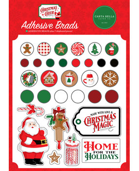 Carta Bella Christmas Cheer Adhesive Brads (CBCHR141020) (OUTLET)