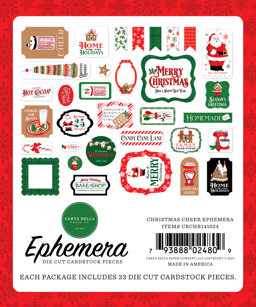 Carta Bella Christmas Cheer Ephemera (CBCHR141024) (DISCONTINUED)